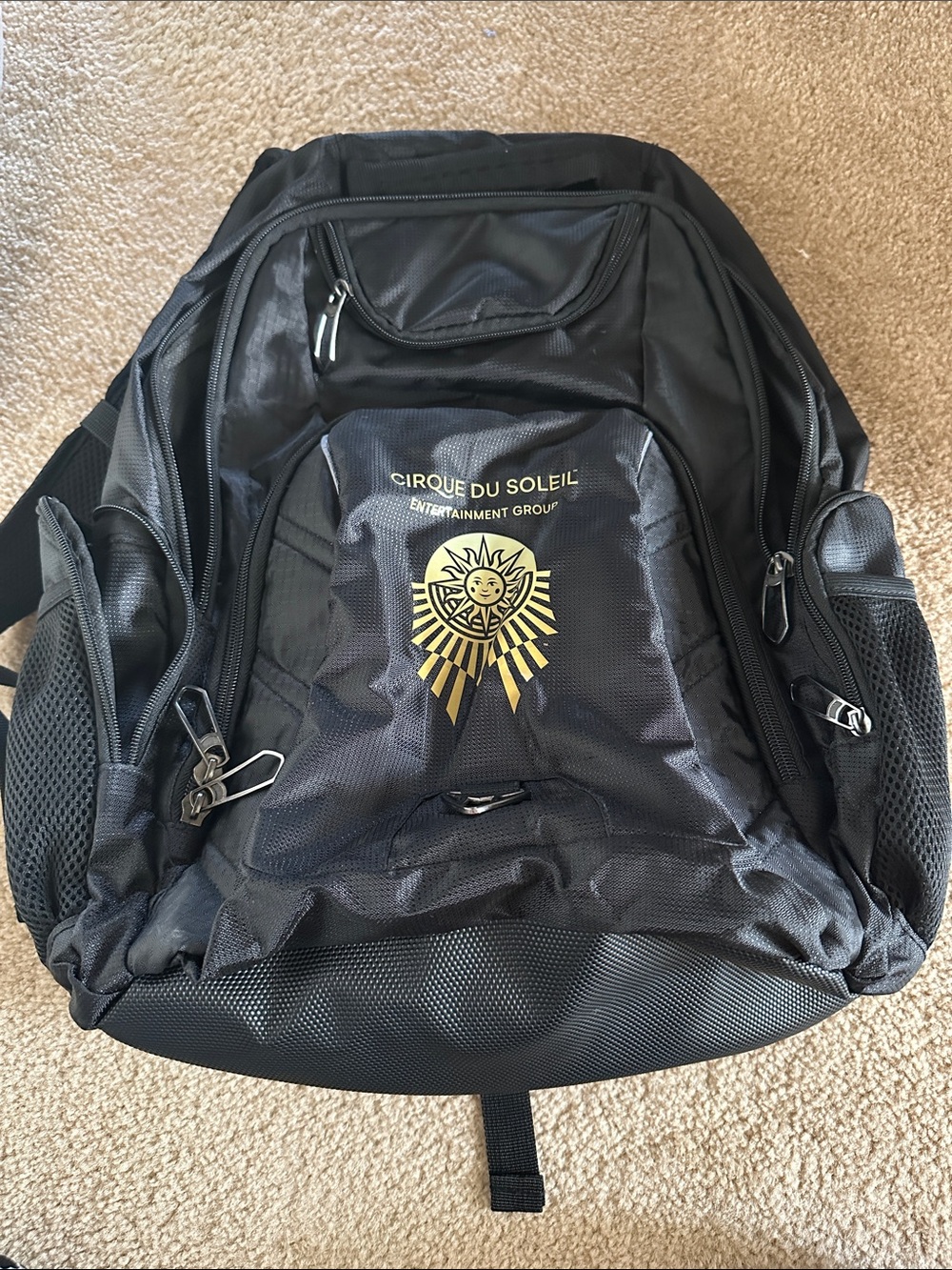 Black Men's Backpack with Cirque du Soleil logo
